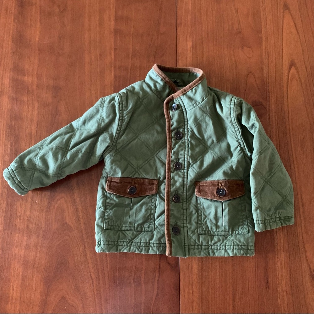 Oshkosh 12M Quilted Barn Jacket Coat Olive Green Corduroy Unisex